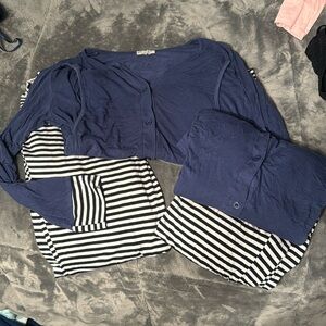Two sets of Maternity/nursing friendly pajamas